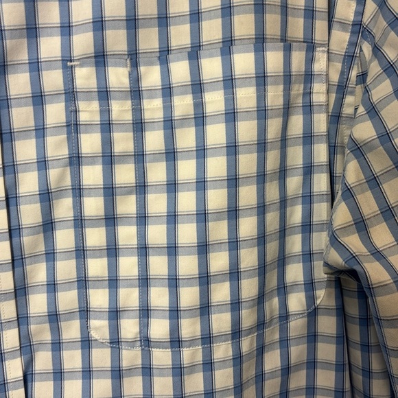 Duluth Trading Co Blue Plaid Men's big and tall dress shirt, xl tall, relaxed - Picture 6 of 9